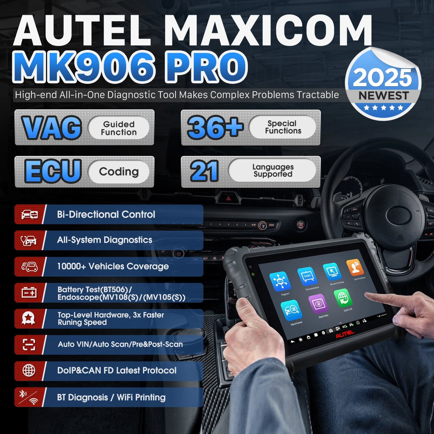 Autel MaxiCOM MK906S Pro MK906PRO &ndash; OBD2 ECU Coding