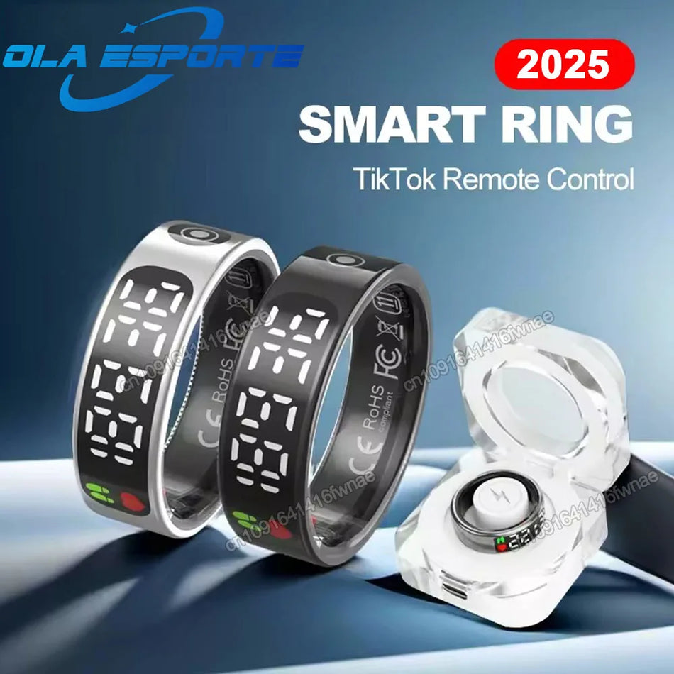 Smart Ring with Display, Health Monitor &amp; Waterproof Features for Xiaomi &amp; Samsung