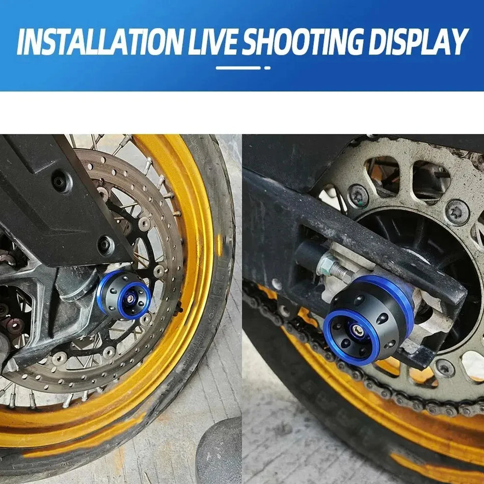 BMW S1000RR 2010-2017 Передние и задние осевые вилочные защитные слайдеры из нержавеющей стали и POM