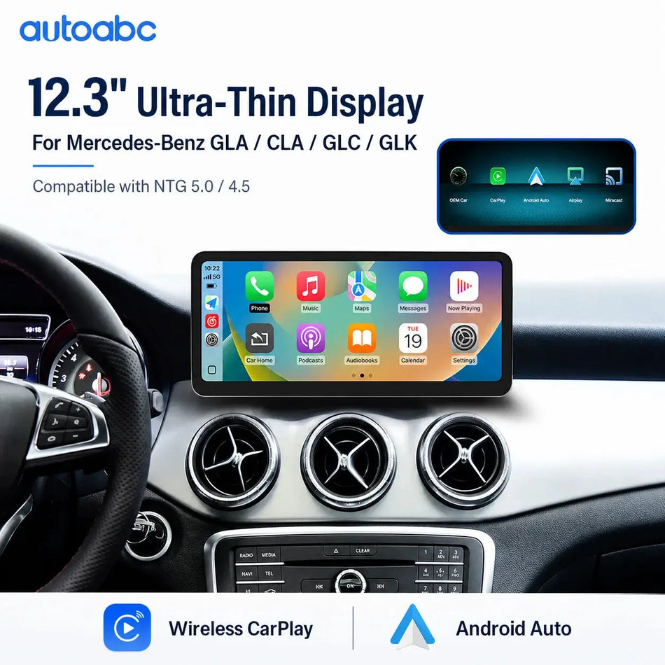 12.3" Ultra Thin Touch Multimedia Screen Wireless CarPlay For Mercedes Benz GLA CLA GLC GLK W205 W176 C117 With Android Auto BT by InterCyprus Trading Ltd