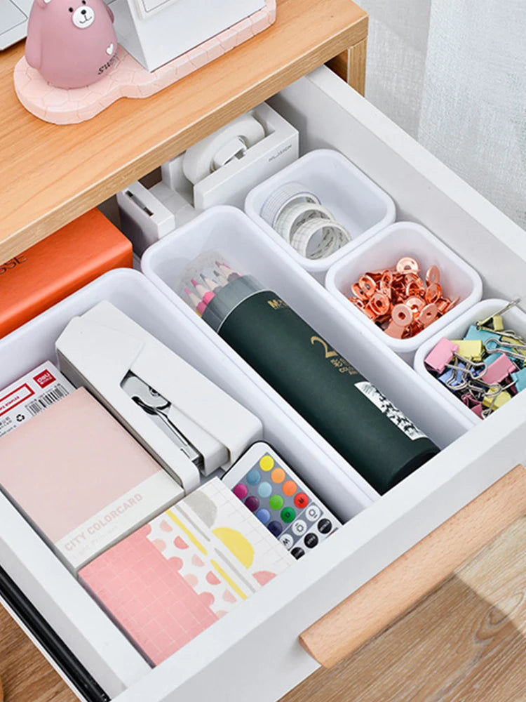 8-Piece Storage Drawer Organizer Set for Makeup and Jewelry, Made of PP Plastic