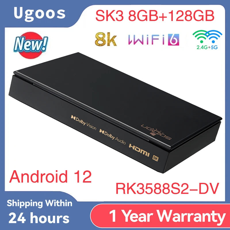 Caja de TV Inteligente Android 12 8K con WiFi 6 8GB 128GB