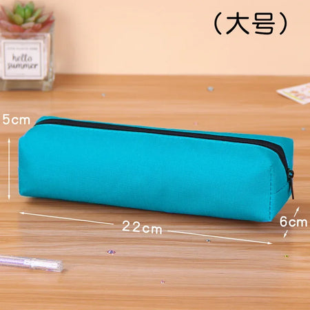 Kawaii Large Capacity Pencil Case - Durable Fabric School Supplies blue