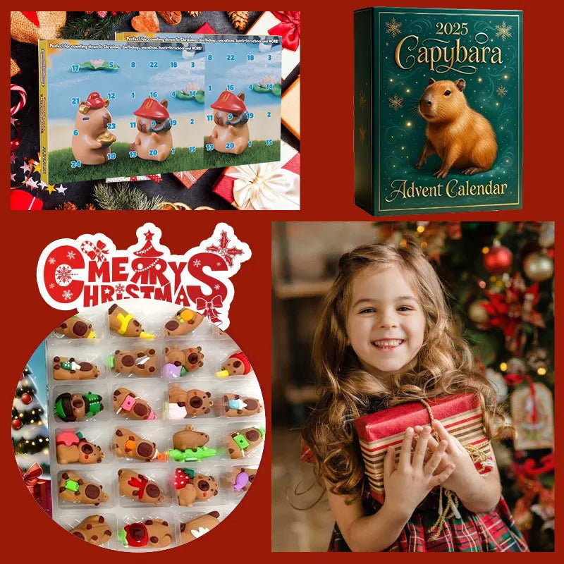 Drăguț Mini Calendar de Advent Capybara Ornament de Numărătoare Inversă 24 de Zile pentru Copii Model Cadou din PVC