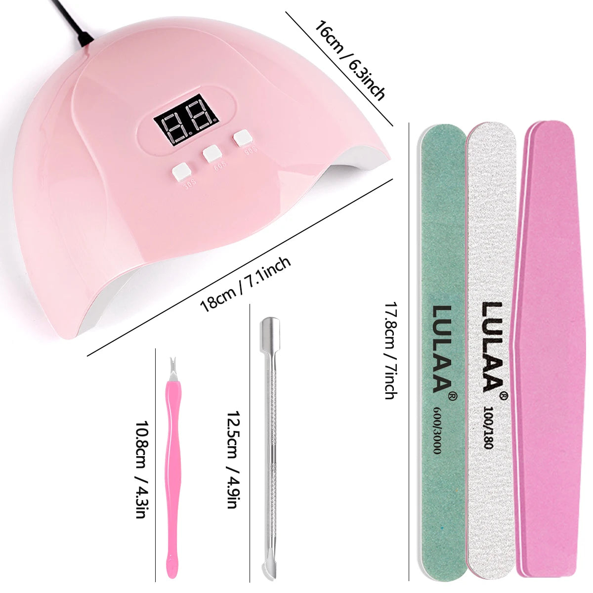 YIKOOLIN Pro Nail Art Kit With LED UV Lamp &ndash; Fast Curing