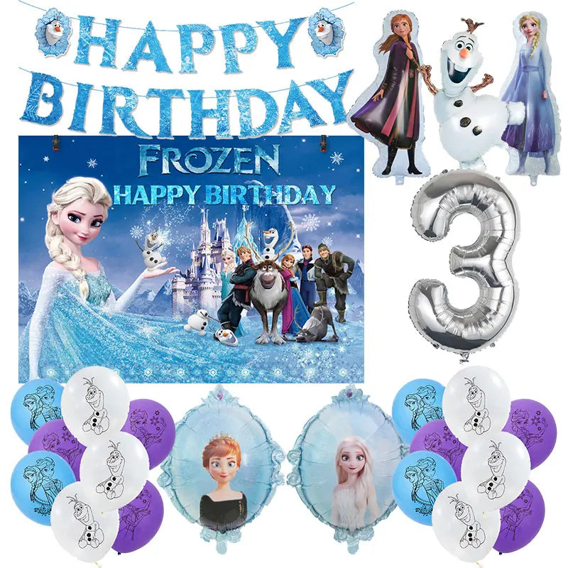 Birthday Party Supplies - Tablecloth, Tableware, Balloons &amp; Favors decoration set 3 / 12INCH
