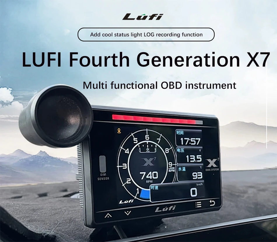 Display Head Up OBD per LUFI X7 con Temperatura Acqua, Temperatura Scarico, Turbo