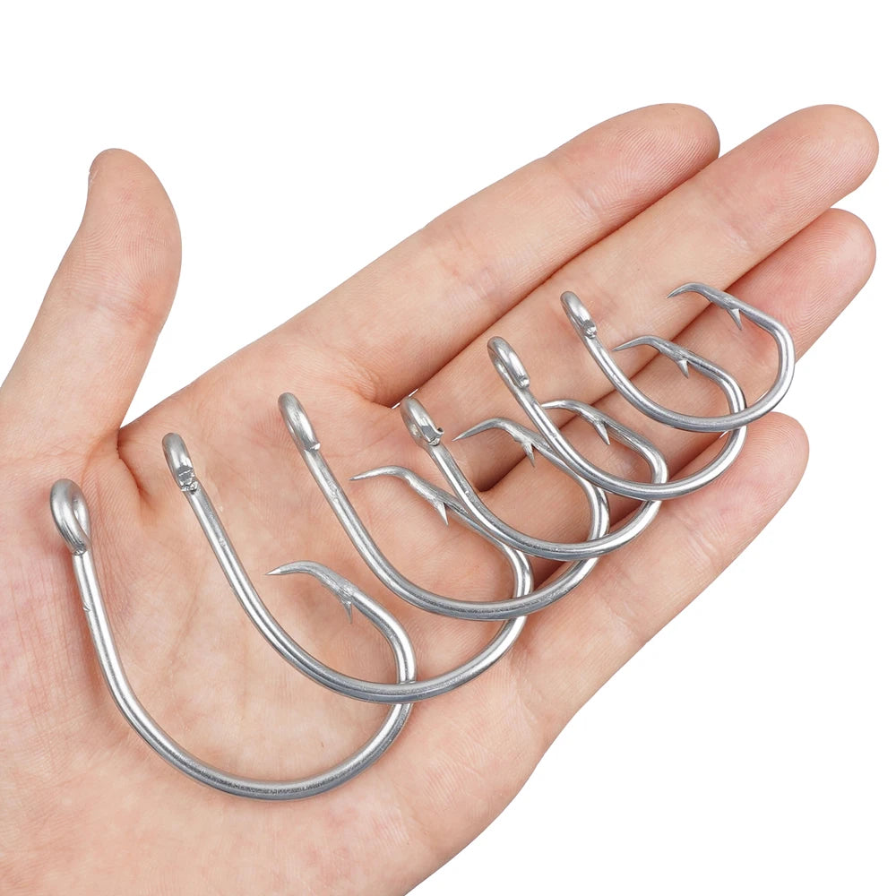 30Pcs Stainless Steel Saltwater Tuna Fishing Hooks | Catfish &amp; Bass Circle Hooks