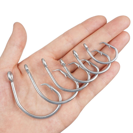 30Pcs Stainless Steel Saltwater Tuna Fishing Hooks | Catfish &amp; Bass Circle Hooks