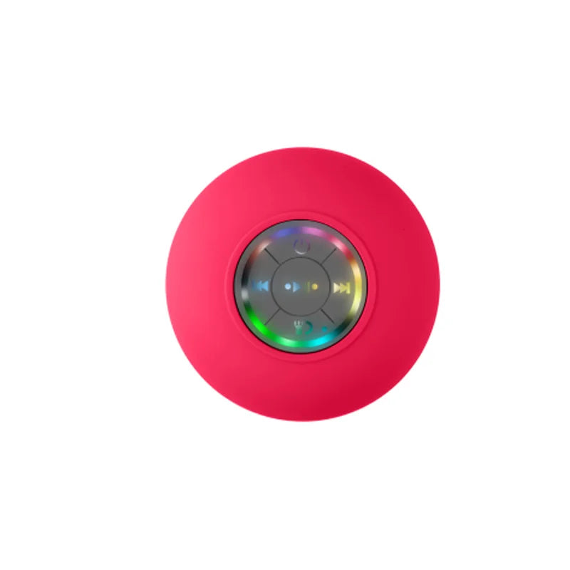 Waterproof Bluetooth Shower Speaker with LED Lights &amp; Suction Cup, Portable 3D Stereo Subwoofer Red / other / CN|Speaker