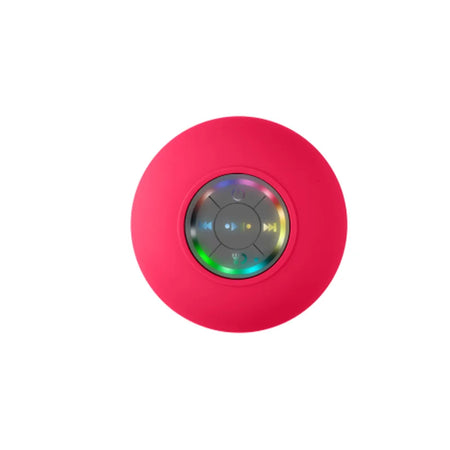 Waterproof Bluetooth Shower Speaker with LED Lights &amp; Suction Cup, Portable 3D Stereo Subwoofer Red / other / CN|Speaker