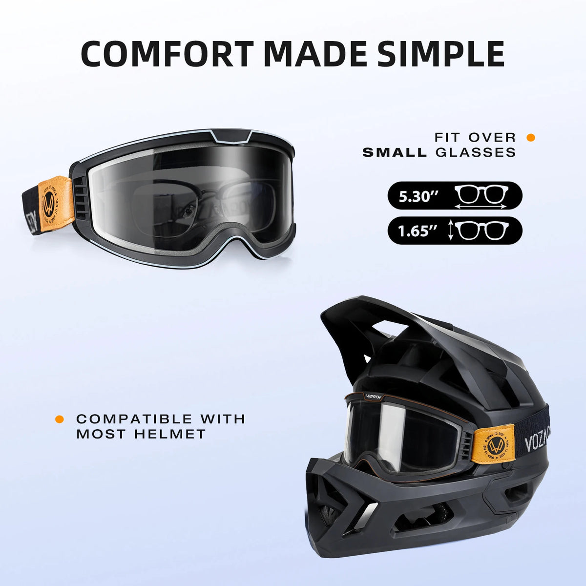 Vozapow Motorcycle Goggles &ndash; Photochromic Anti-Fog Protection