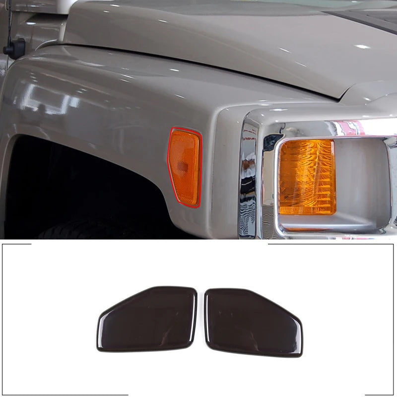 Conjunto de 2 Tampas Protetoras Pretas de ABS para Sinal de Volta Lateral para Hummer H3 de 2005 a 2009 Acessórios Exteriores