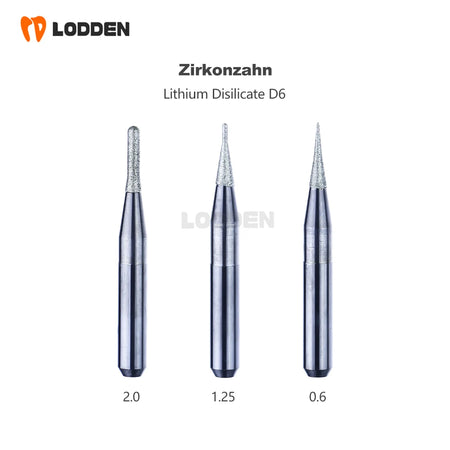 Zirkonzahn D6 Shank Milling Burs - For Zirconia Ceramics