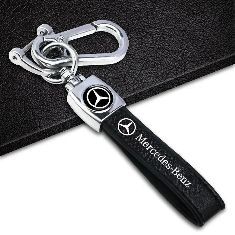 Leather Keychain For Mercedes Benz - Durable Zinc Alloy Default Title