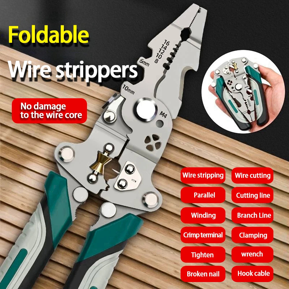 Foldable Wire Stripper Pliers &ndash; Durable Pulley Design