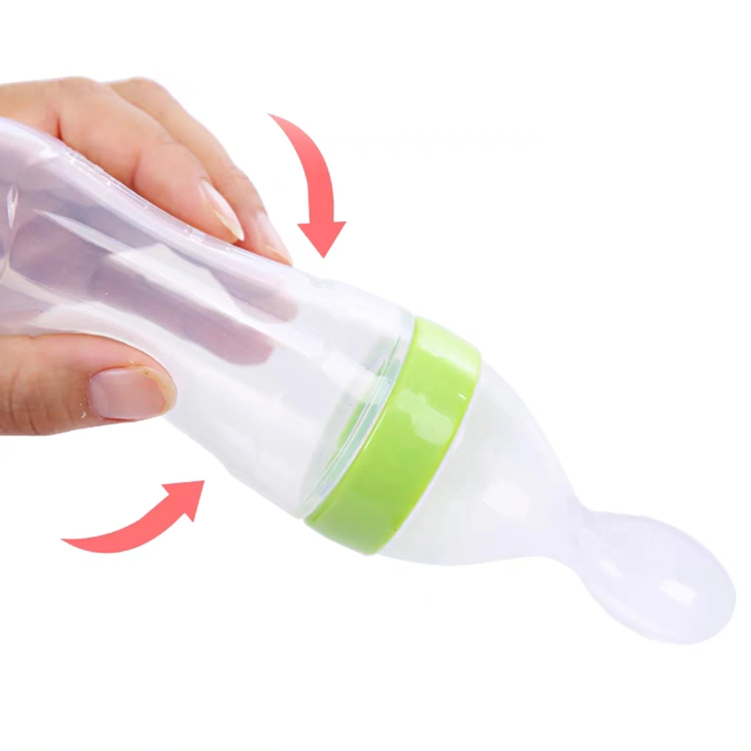 Multifunctional Silicone Squeeze Feeding Spoon for Babies