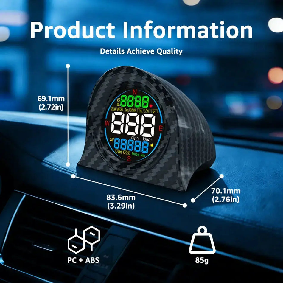 Digital GPS Head Up Display With Odometer And Altitude Speed Alarm System by InterCyprus Trading Ltd