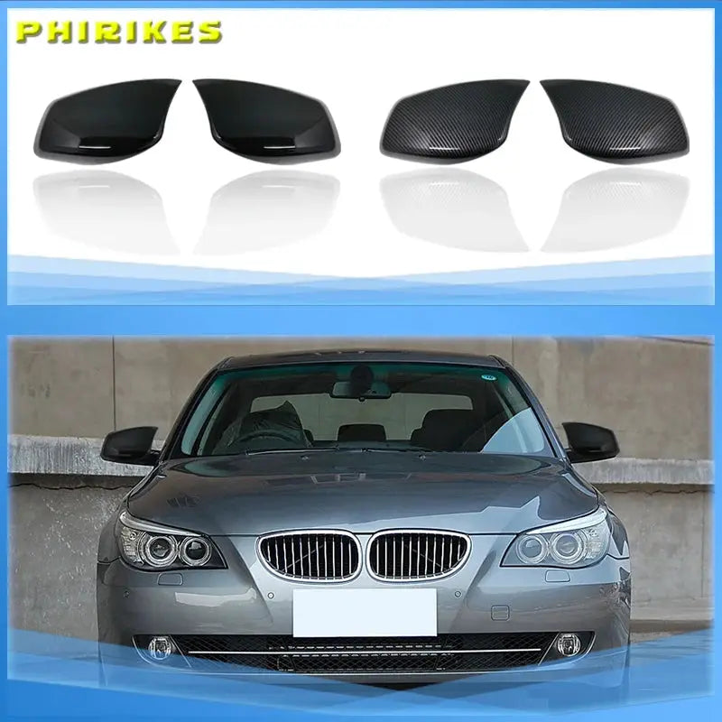 2PCS Car Rearview Side Mirror Cover Caps For BMW E60 E61 E63 E64 2003 2004 2005 2006 2007 2008 M Style Replacement Side Mirror by InterCyprus Trading Ltd