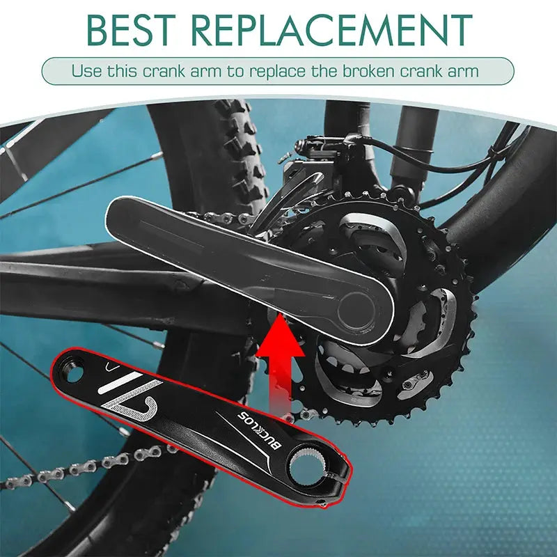 BUCKLOS Bicycle Replacement Crank Arm Square Spline Hole Left Cranks Exercise Bike Crank E-bike Dynamic Bicycles Crankset by InterCyprus Trading Ltd