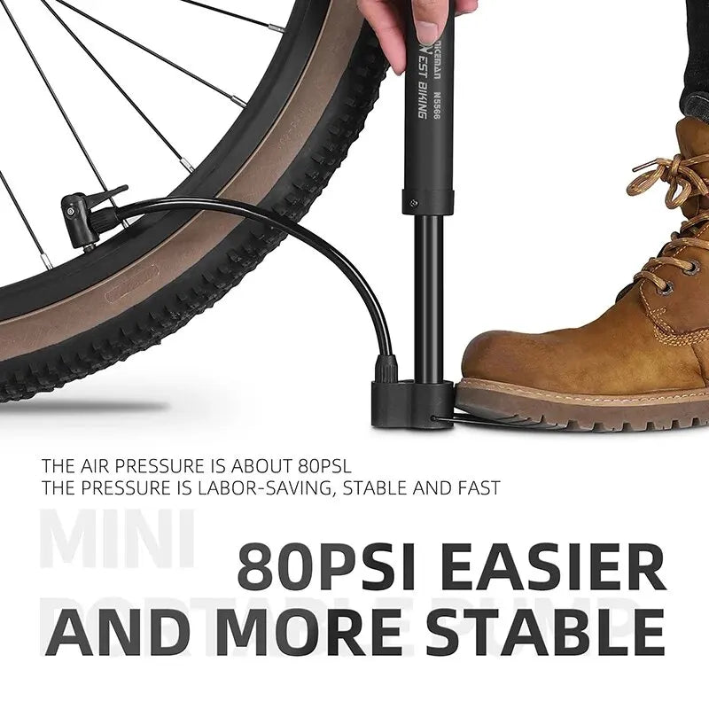 West Biking 80 PSI Manual Bicycle Pump with Balloon Tire Inflator