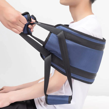 Patient Lift Sling &ndash; No Slip Design for Safe Transfer blue
