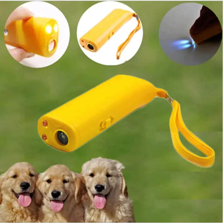 3-in-1 Ultrasonic Dog Bark Stopper &amp; Trainer with LED Flashlight