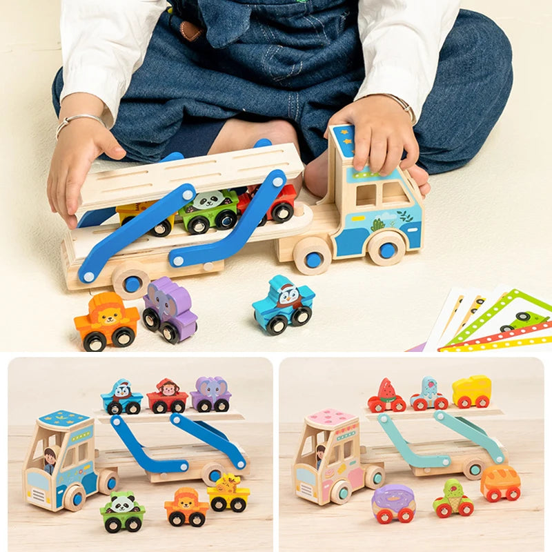 Wooden Double-Decker Truck BZS00654 &ndash; Montessori Toy