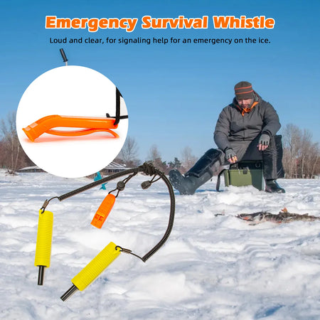 Ice Auger Ice Fishing Retractable Drill - Extendable Rope