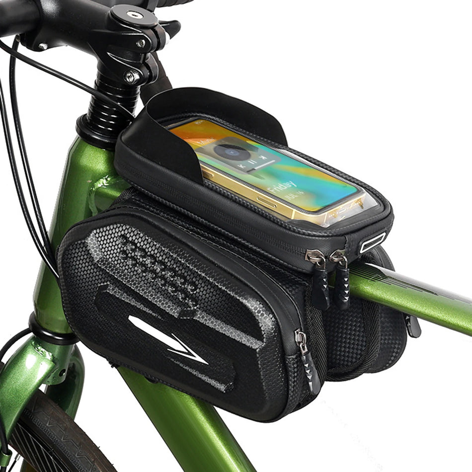 Bike Top Tube Bag With Phone Holder &ndash; Touchscreen Ready