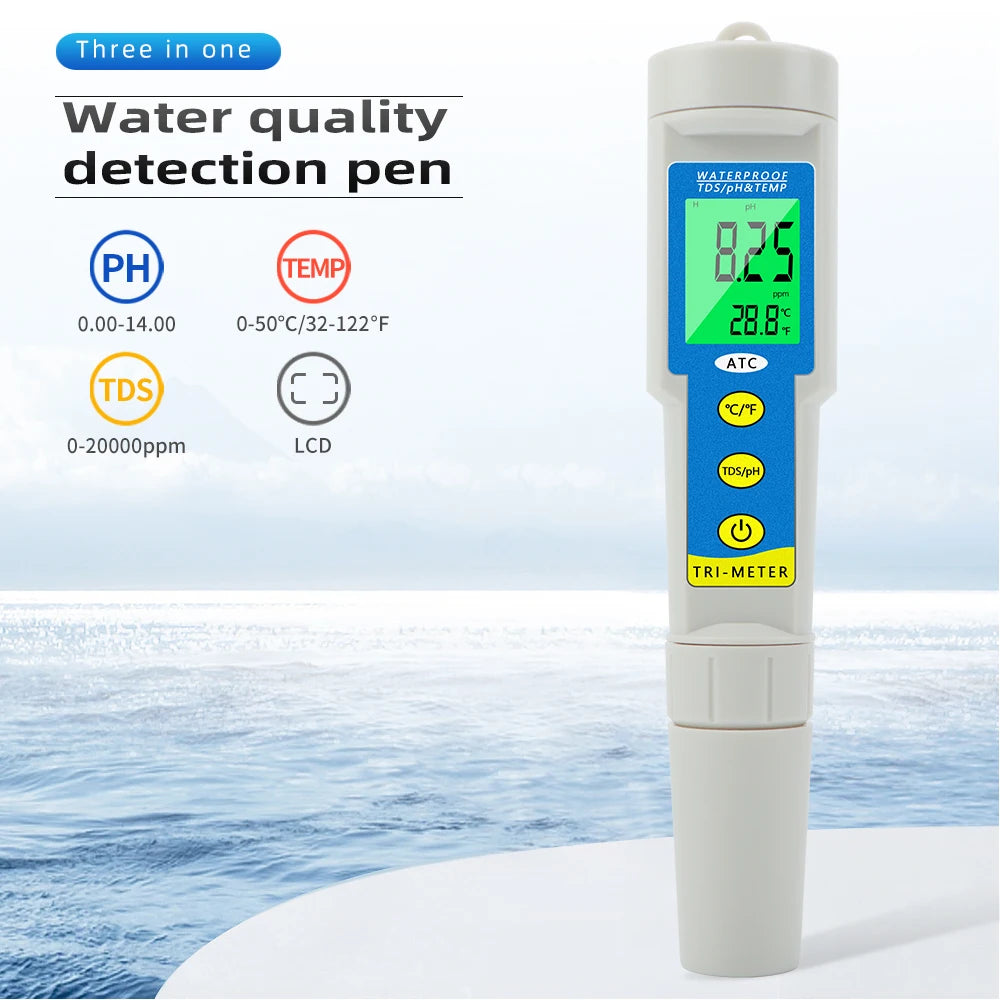 Waterproof PH TDS EC Meter &ndash; All In One Water Tester