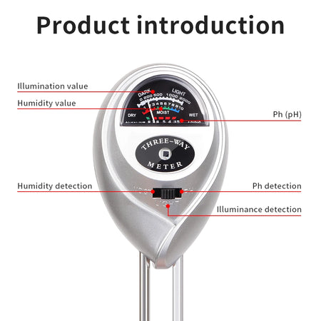 3 In 1 Soil Detector Humidity Sunlight PH Meter &ndash; Digital PH