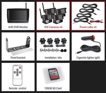 7 Inch AHD DVR Monitor Wireless Backup Camera With Night Vision For Trucks by InterCyprus Trading Ltd