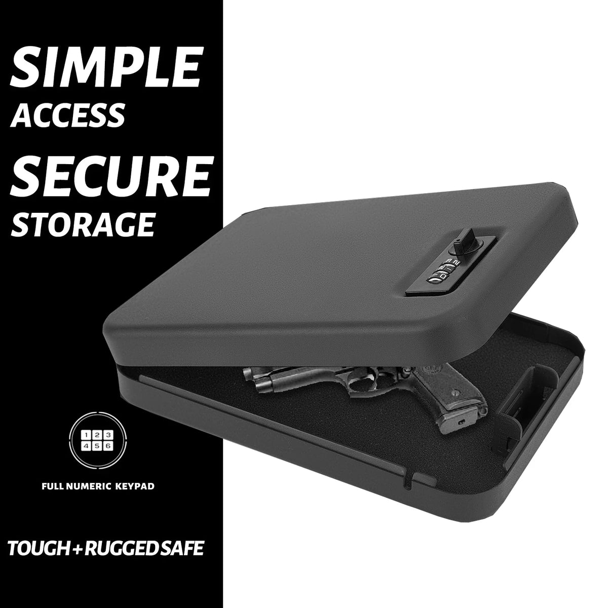 Dialing Wheel Password Gun Safe Box &ndash; Three Digit Security