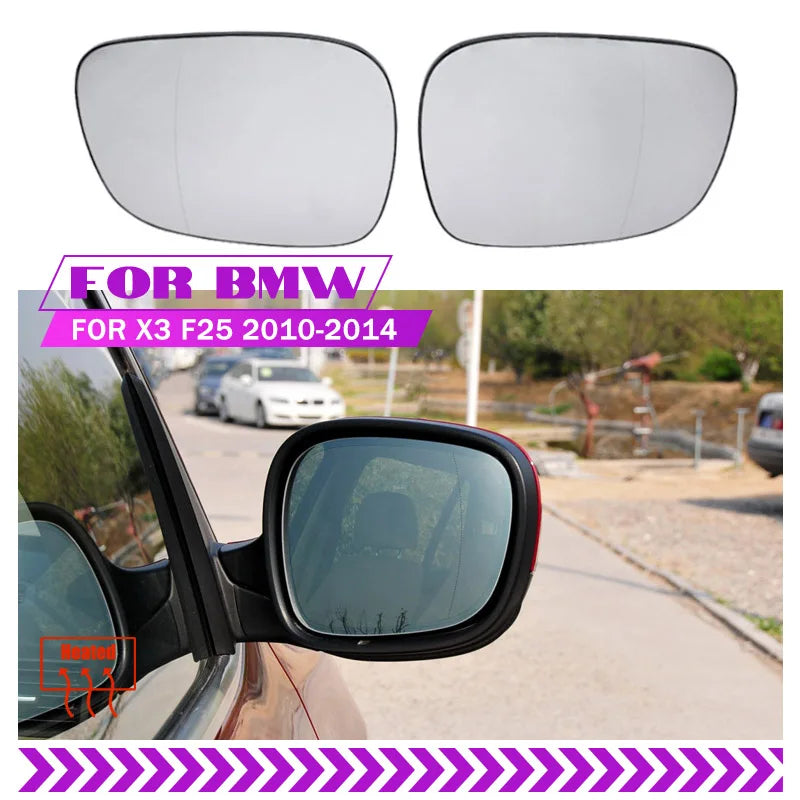 BMW X1 X3 Apsildāms spoguļa stikls kreisais labais sānu atpakaļskata