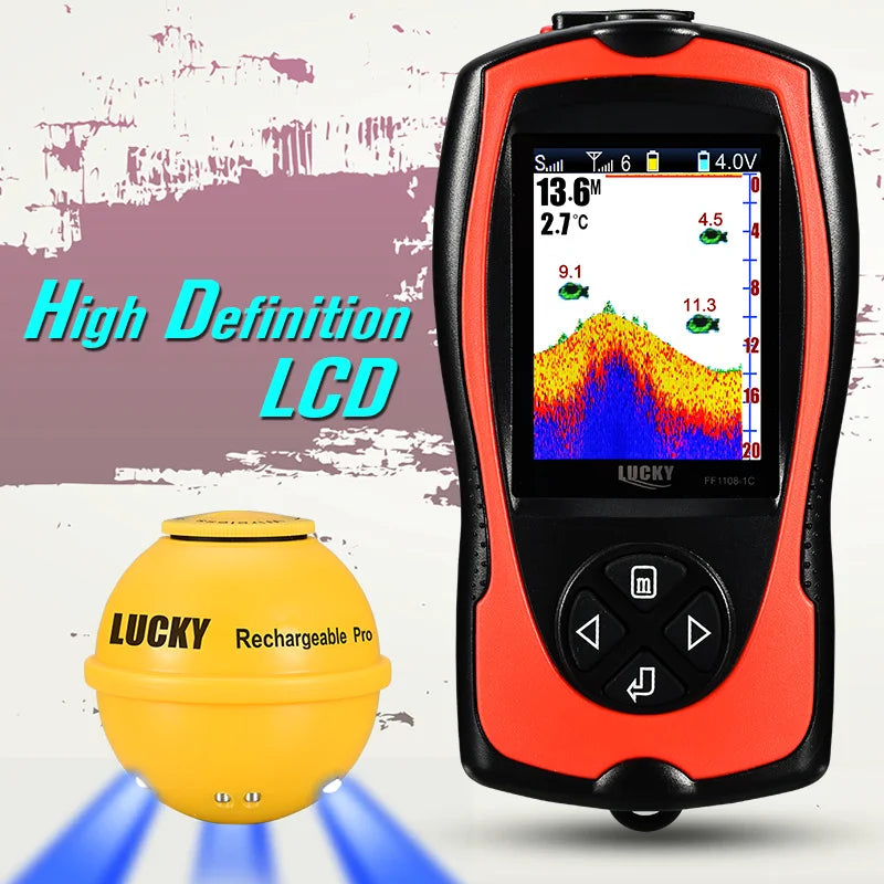 Lucky Sonar FF1108-1CWLA Wireless Fish Finder - Portable &amp; Rechargeable