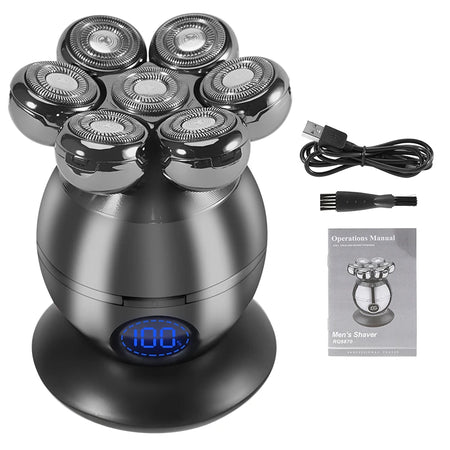 5-in-1 Waterproof Electric Head Shaver for Bald Men with Floating Cutter and Grooming Attachments Standard / CHINA