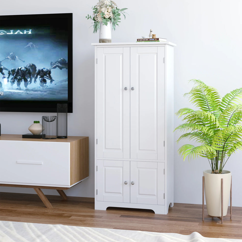 Ψηλή Ντουλάπα Αποθήκευσης Κουζίνας Τεσσάρων Πυλών White Black