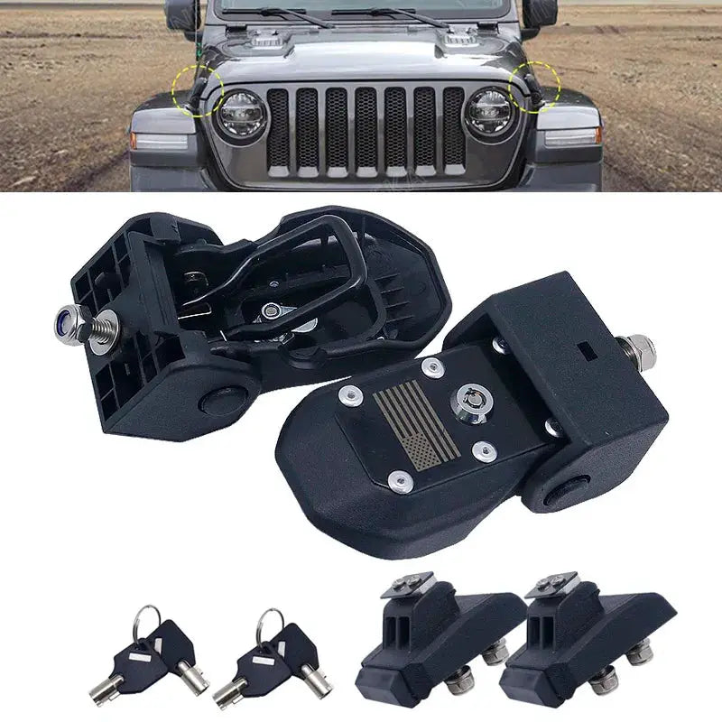For Jeep Wrangler JL 2018-2019 Hood Lock Car Hood Lock Hood Modification Accessories by InterCyprus Trading Ltd