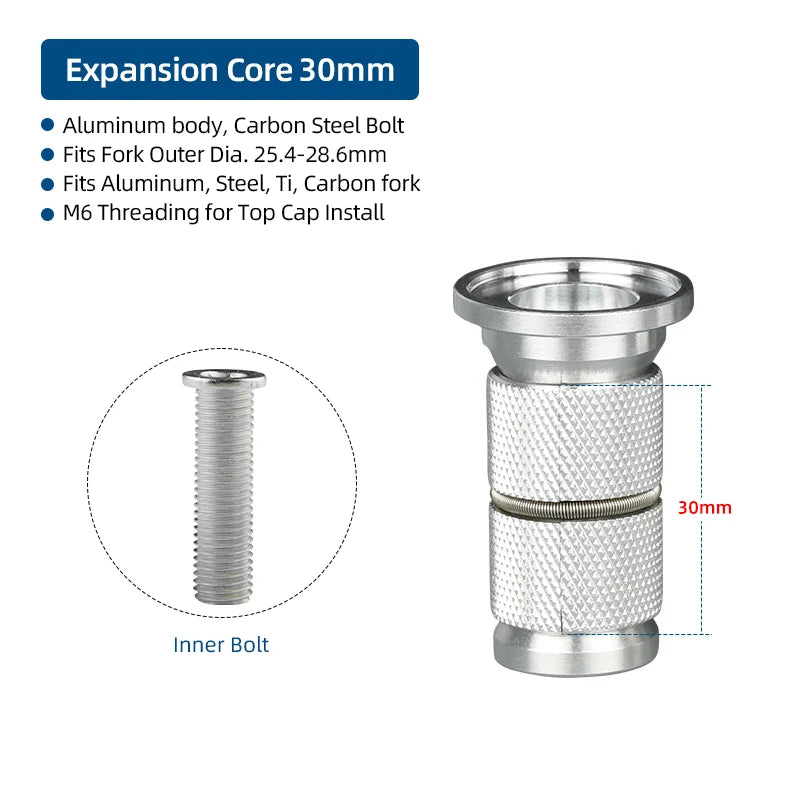 DEEMOUNT Bicycle Carbon Fork Steerer Headset Plug &ndash; Robust and Durable Expansion Anchor 30mm / CHINA