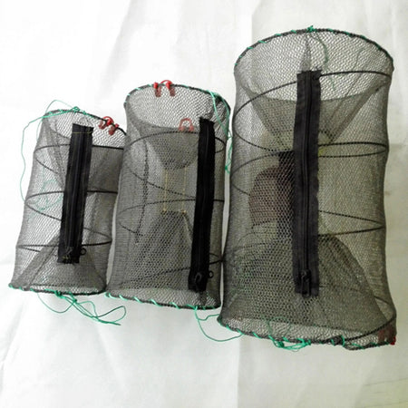 Durable Folding Fishing Mesh Cage for Crabs, Lobsters &amp; Fish 18cmx33cm