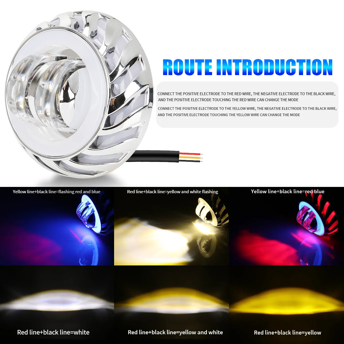 KEVANLY Motorcycle Headlight &ndash; Dual Halo LED Projector Lens