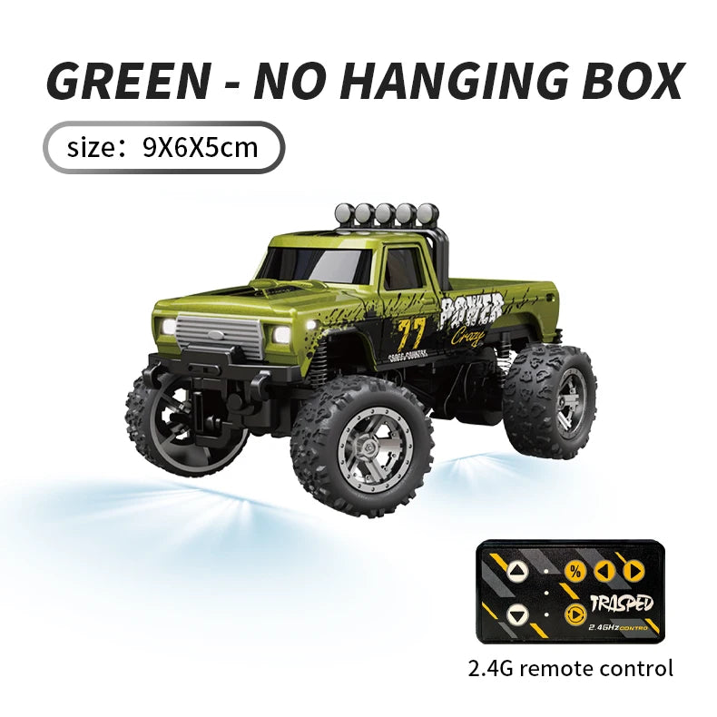 1/64 RC Car 2.4G Remote &ndash; Alloy Off Road Climber LED Green