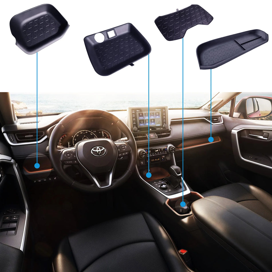 TPE Central Console Organizer Pad For Toyota RAV4 2019-2024