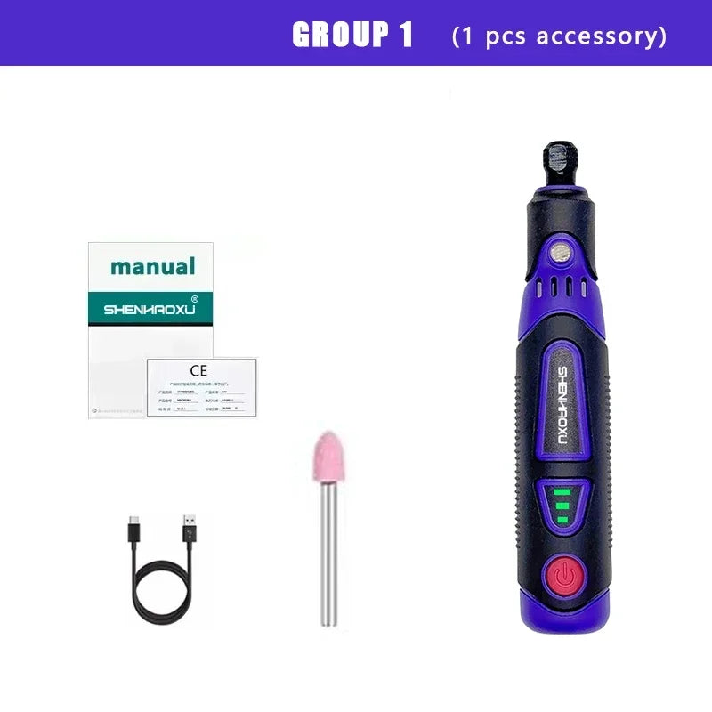 SHENHAOXU Cordless 3-Speed Mini Rotary Tool Grinder for Home DIY 1 accessory