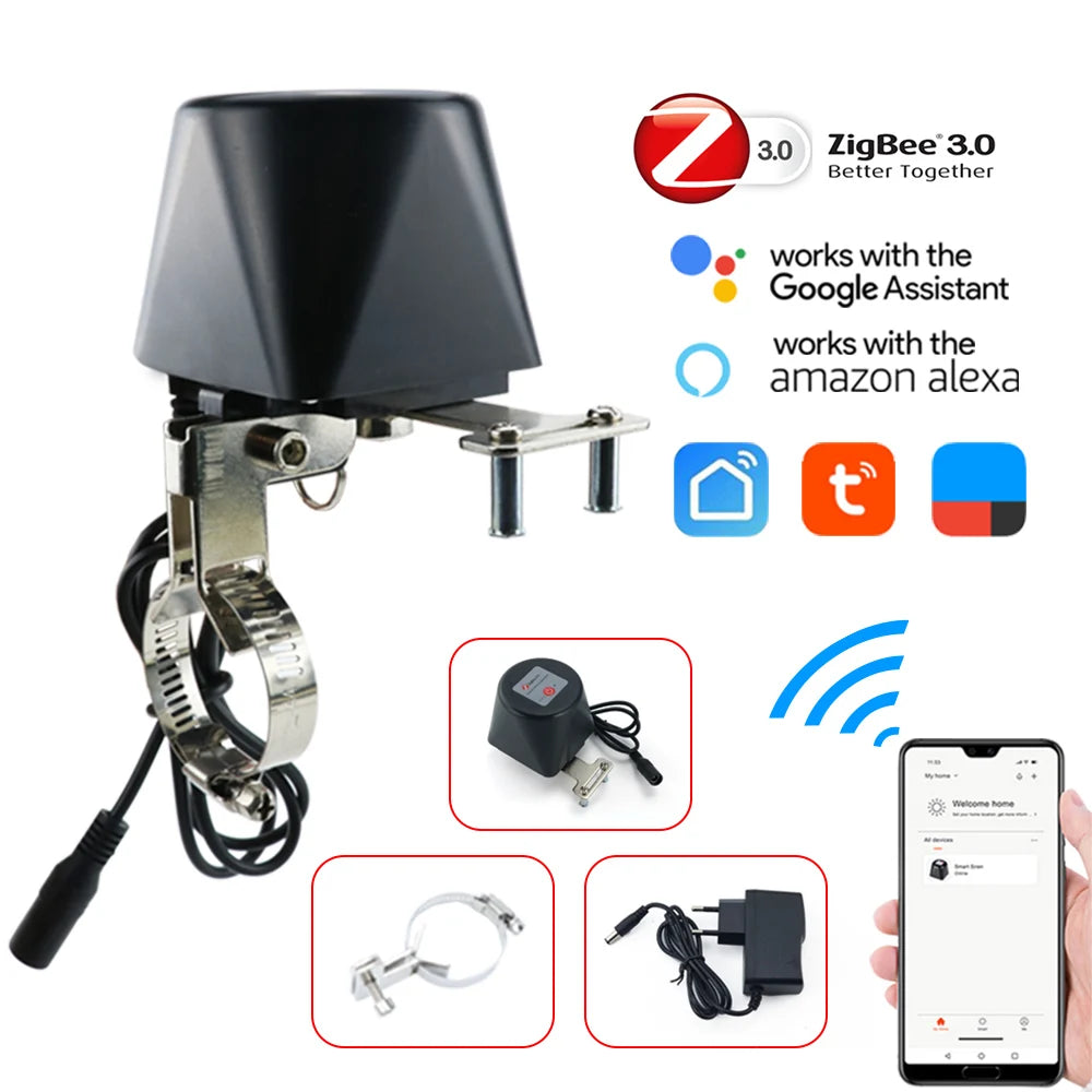 Tuya Zigbee Smart Gas Valve - Alexa Google Assistant Ready White / WIFI valve