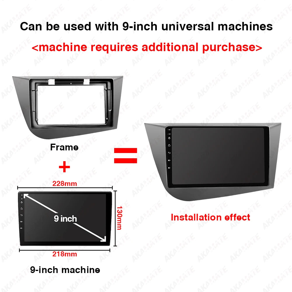 Car Radio Frame Bezel Seat Leon 2 MK2 2005-2012 - Fits 9in