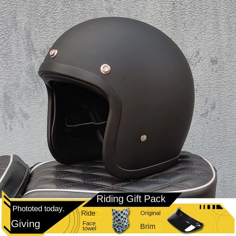 500TX Vintage Motorcycle Open Face Helmet &ndash; Fiberglass Body