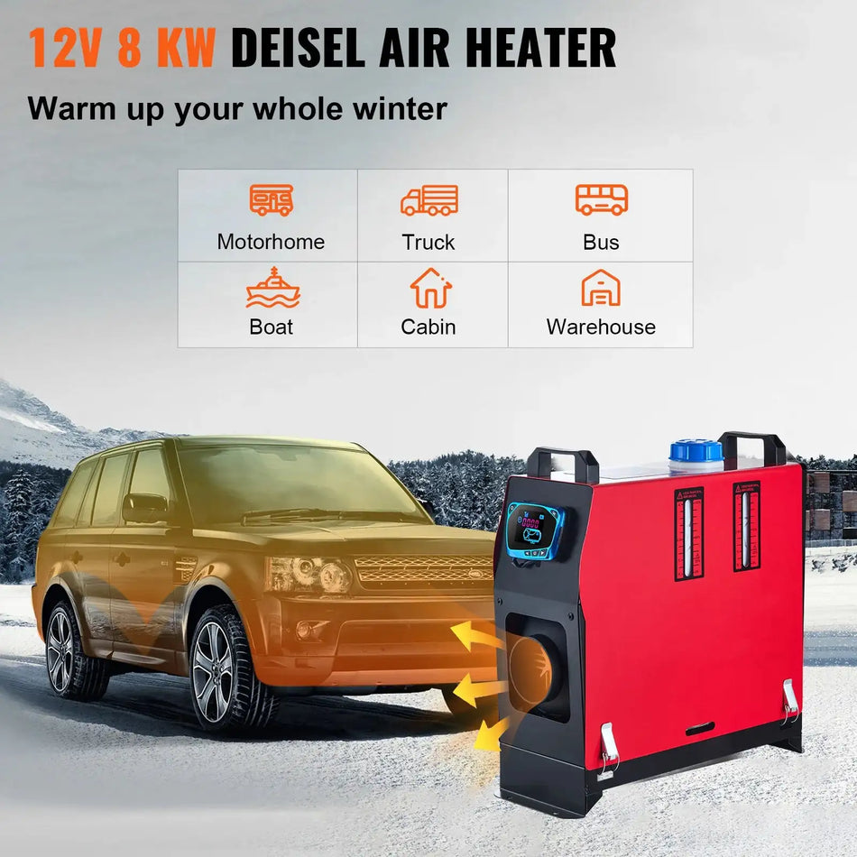 8KW 12V Diesel Air Heater With LCD Remote For Boats