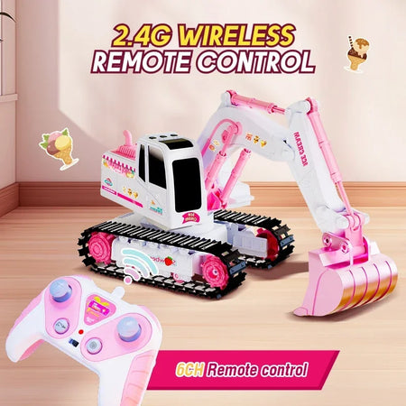 Pink RC Excavator for Girls 1/24 &ndash; Remote Control Digger